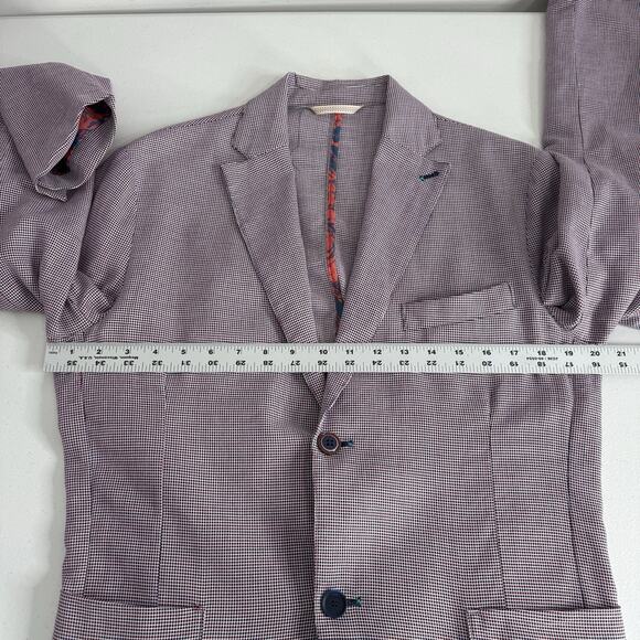 BOB Blazer Jacket Mens IT 50 Blue Check Print Tailored Sport Coat Made in Italy - Picture 9 of 13